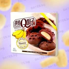 Мочи бисквити банан шоколад mochi pie cookies q brand banana chocolate