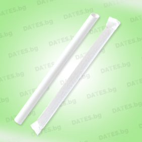 Bubble tea straw white сламка широка за бъбъл тий